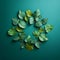 Whimsical Sculpture-based Photography: Green Leaves Arranged In A Circle