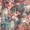 Whimsical seamles pattern with corals and algae. Intricate underwater life background, ornate detailed wallpaper. Generative AI