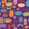 Whimsical seamless pattern with traditional object