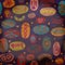 Whimsical seamless pattern with traditional objects