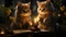 Whimsical Serenity: Two Kittens Embracing the Warm Glow of a Candle AI Generated