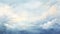 Whimsical Skyline: Abstract Digital Painting Of Cloudy Blue Skies