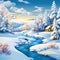 Whimsical Snow-Covered Landscape