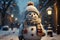 Whimsical snowman delights in the holiday season, New Year