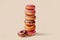 Whimsical stack of delectable donuts on National Donut day