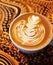 Whimsical Starry Latte Art on a Light Canvas Coffee Cup AI Generated