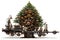 Whimsical Steampunk Christmas Tree AI Generated Illustration