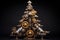 Whimsical Steampunk Christmas Tree AI Generated Illustration