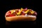 Whimsical Stylized Photo of Hot Dog with Playfully Exaggerated Details