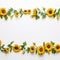 Whimsical Sunflower Edges Serene White