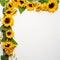 Whimsical Sunflower Frame Open Copy Space