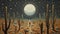 Whimsical Surreal Painting Of Zoom In Desert With Pointillism And Victorian Style