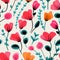 Whimsical Sweet Pea Pattern With Vibrant Brushwork And Minimalistic Style