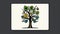 Whimsical Tree Emblem in Minimalist Cartoon Style, Made with Generative AI