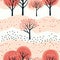 Whimsical tree patterns in soft, dreamy landscapes (tiled)
