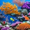 A whimsical underwater world with mermaids, colorful coral, and sea creatures3, Generative AI