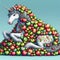 Whimsical Unicorn Covered in Apples