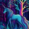 Whimsical Unicorn in Fantasy Forest, Made with Generative AI