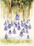 Whimsical Watercolor Bluebell Wood Flowers Suspended Like Tiny Bells AI Generated