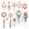 Whimsical Watercolor Dream Catcher Collection In Soft Pastel Colors