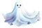 Whimsical Watercolor Ghost: Cute and Playful