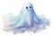 Whimsical Watercolor Ghost: Cute and Playful