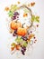 Whimsical Watercolor Pumpkin Vine Fruits and Leaves AI Generated