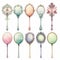 Whimsical Watercolor Vintage Cosmetic Mirrors With Soft Pastel Colors