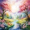 Whimsical Watercolor Wonderland: A Burst of Vibrant Spring Blossoms