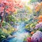 Whimsical Watercolor Wonderland: A Burst of Vibrant Spring Blossoms