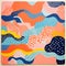 Whimsical Waves: Playful Patterns In Orange And Blue