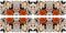 Whimsical weird Halloween pattern symmetrical wallpaper