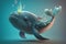 Whimsical Whale: Unreal Engine 5\\\'s hyper-detailed masterpiece