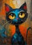 Whimsical Whiskers: A Vibrant Portrait of a Talented Kitten with