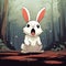 Whimsical White Rabbit: Manga-inspired 2d Game Art With Cute Cartoonish Designs