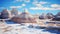 Whimsical Wilderness: 3d Badlands Landscape With Snow