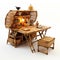 Whimsical Wilderness: 3d Model Of Traditional Chinese Bamboo Kitchen