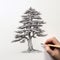 Whimsical Wilderness: Hyperrealistic Tree Drawing In Black And White