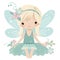 Whimsical winged blossoms, adorable illustration of cute fairies with whimsical wings and blooming flower charms