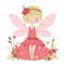 Whimsical winged delight, charming clipart of colorful fairies with whimsical wings and delightful flower adornments