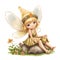 Whimsical winged meadows, vibrant clipart of cute fairies with whimsical wings and meadow flower delights