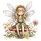 Whimsical winged sprites, colorful clipart of cute fairies with playful wings and flower accents