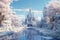 Whimsical winter landscapes with fantasy