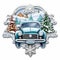 Whimsical Winter Wonderland Decorative Car Emblem