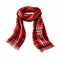 Whimsical Winter Wrap: Plaid Scarf Watercolor Clipart - Isolated on White Background