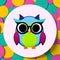 Whimsical Wisdom: Multi-Colored Owl Clip Art with Fun and Playful Designs