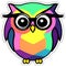 Whimsical Wisdom: Multi-Colored Owl Clip Art with Fun and Playful Designs