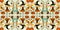 Whimsical witch offbeat Halloween pattern symmetrical wallpaper