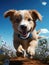 Whimsical wonder: adorable animation brings to life a cute and funny golden retriever puppy in a charming cartoon