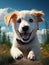 Whimsical wonder: adorable animation brings to life a cute and funny golden retriever puppy in a charming cartoon